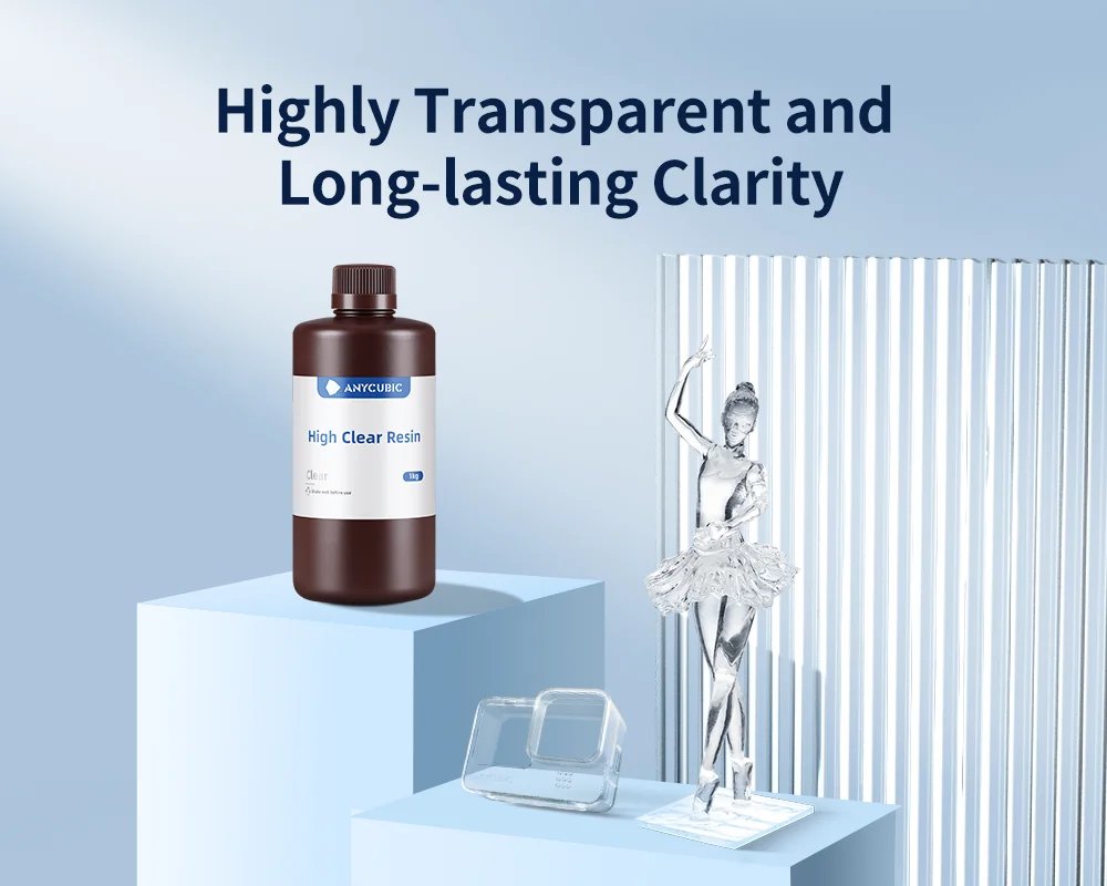 Anycubic High Clear Resin For LCD 405nm 3D Printer Resin Resist Yellowing Liquid Bottle Printing Materials For Photon Mono X 6K