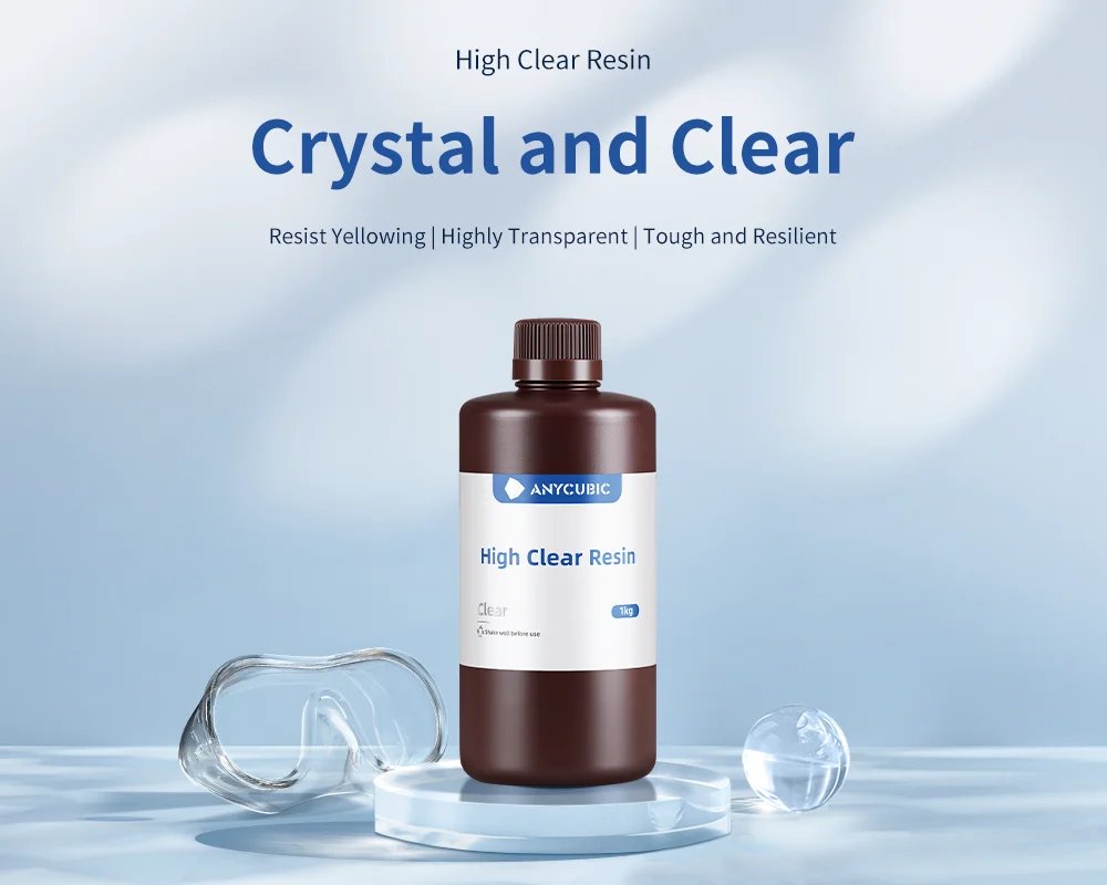Anycubic High Clear Resin For LCD 405nm 3D Printer Resin Resist Yellowing Liquid Bottle Printing Materials For Photon Mono X 6K
