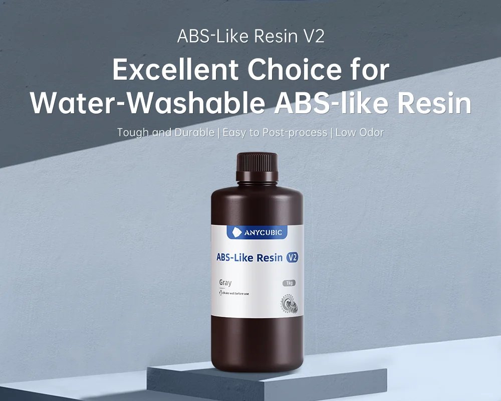 ANYCUBIC 405nm Like ABS Resin V2 For 3D Printer Water-Washable Quick Curing 3D Printing Materials For Photon Mono X 6Ks Mono 2
