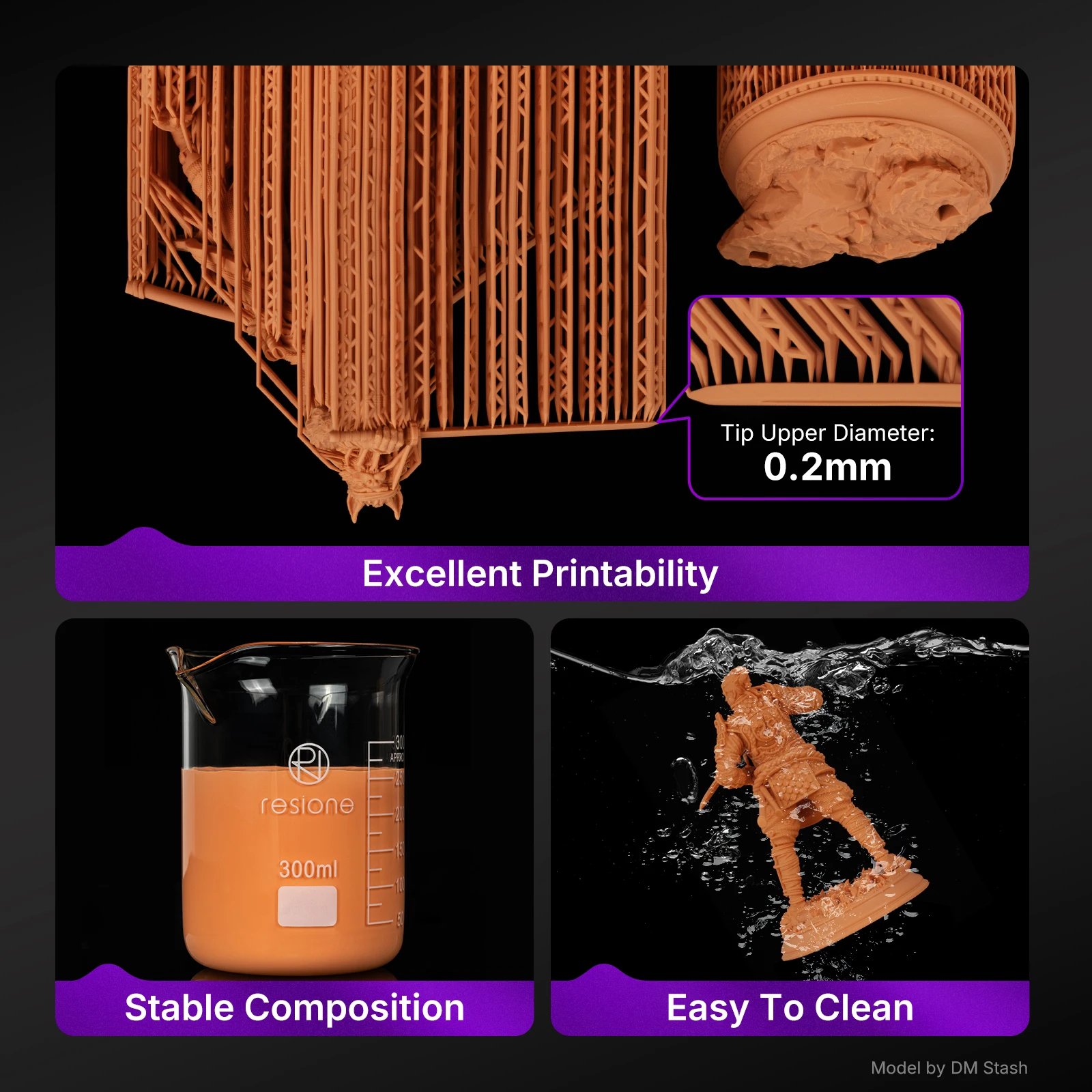 Resione 2025 TH-HR 3D Printer Tough Resin Low-shrinkage High-precision Tough Photopolymer Resin For Anycubic Elegoo 3D Printer