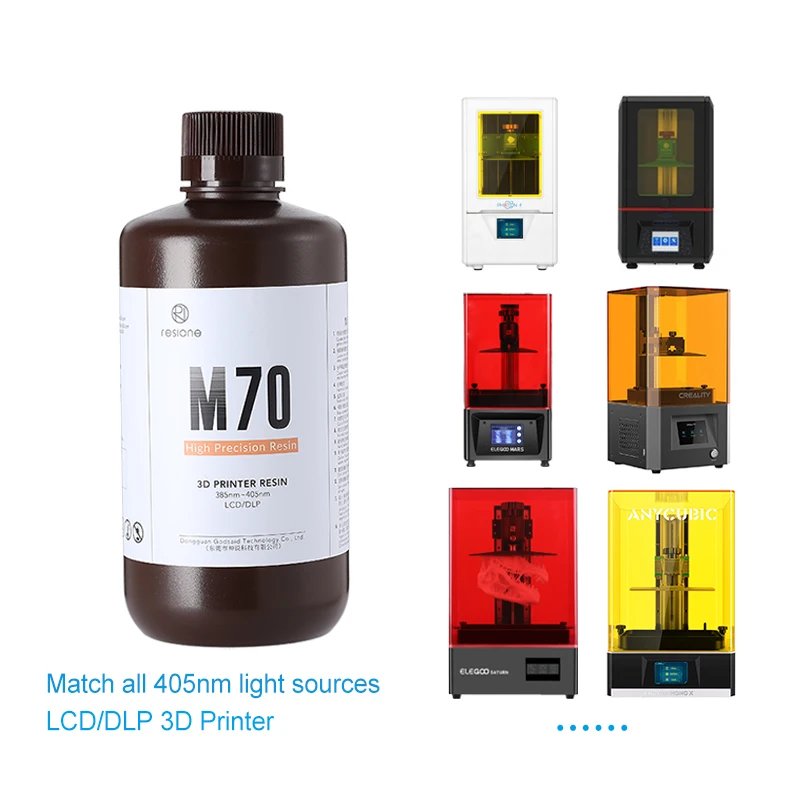 Resione M70 1kg Little Smell 3d Printer Resin For Elegoo Anycubic SLA DLP LCD 405nm UV Resin 3D Printer