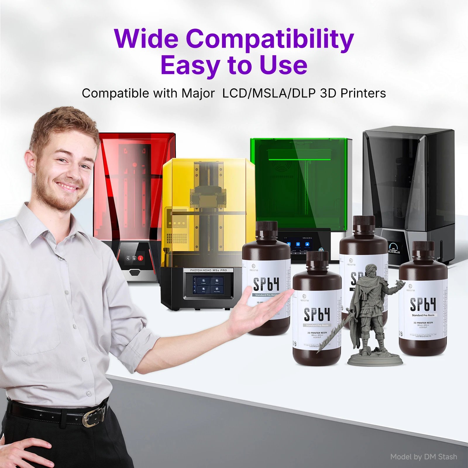 Resione SP64 Stand Pro 3d Resin Photopolymer Resin Matte finish Sharp details Fast post-processing Low water absorption UV 405nm Resione SP64 Stand Pro 3d Resin Photopolymer Resin Matte finish Sharp details Fast post-processing Low water absorption UV 405nm