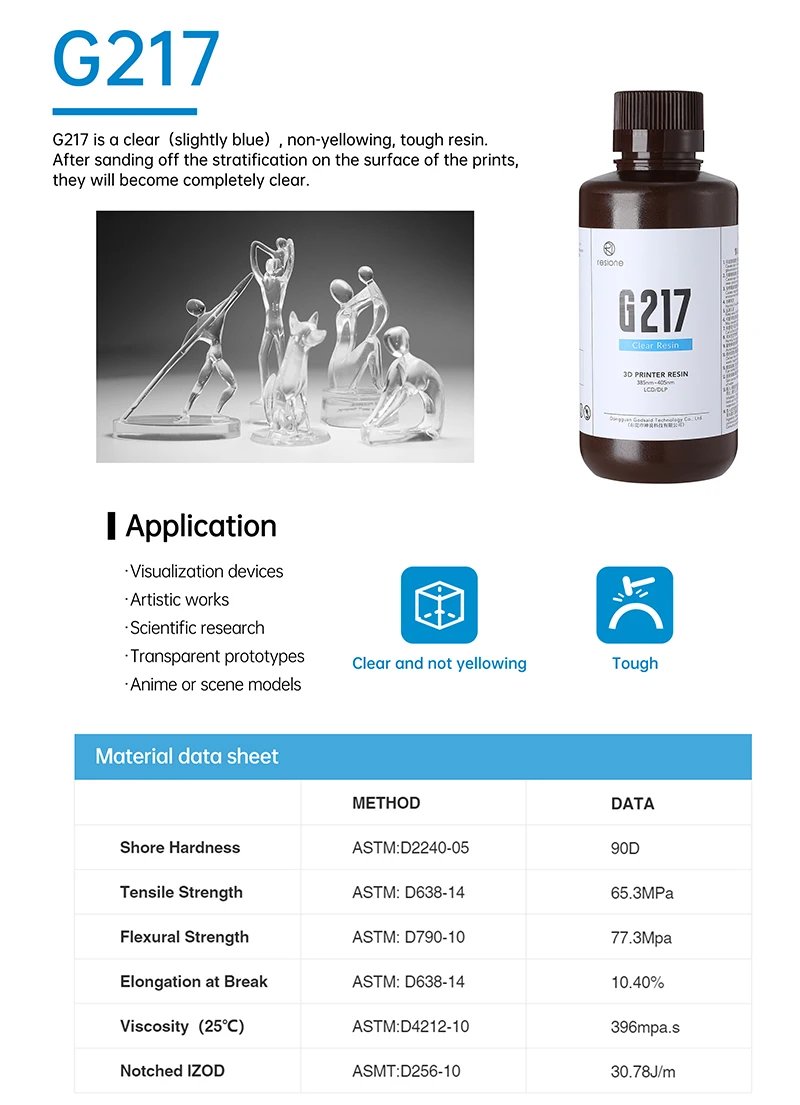 Resione 1KG ABS Like Tough 3d Printer UV Resin Photopolymer Resin For Elegoo Anycubic Resin 3d Photon Resin Liquid Resione 1KG ABS Like Tough 3d Printer UV Resin Photopolymer Resin For Elegoo Anycubic Resin 3d Photon Resin Liquid