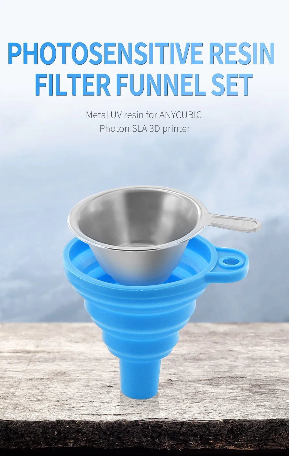 New Metal UV Resin Filter Cup+Silicon SLA 3D Printer UV Resin funnel 3d printer parts For LCD 3D Printer Accessories