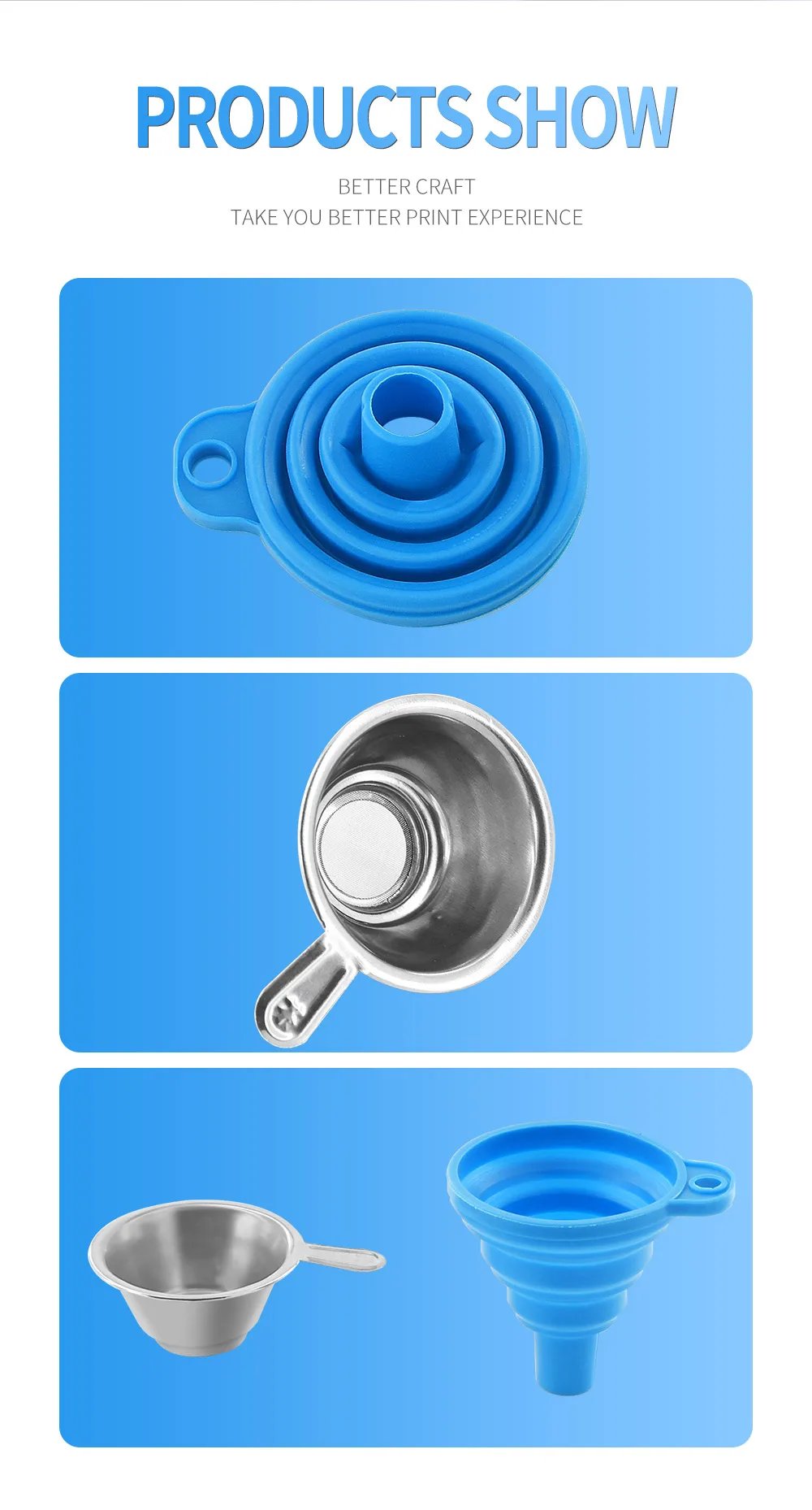New Metal UV Resin Filter Cup+Silicon SLA 3D Printer UV Resin funnel 3d printer parts For LCD 3D Printer Accessories