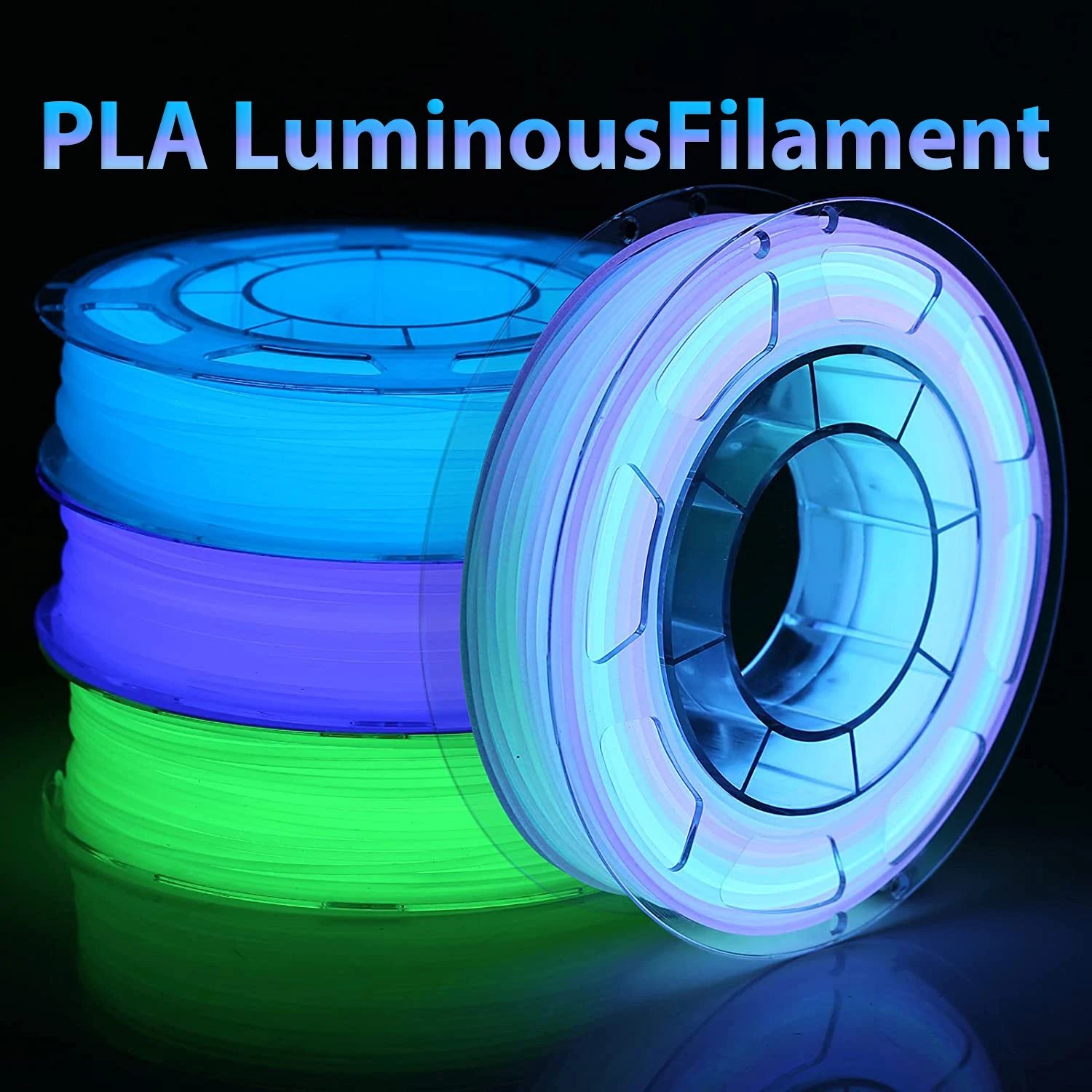 1.75mm 3D PLA Luminous Filament Rainbow Noctilucent Red Blue Luminous 250g, 500g PLA 3D Printing Plastic wire Vacuum Packaging