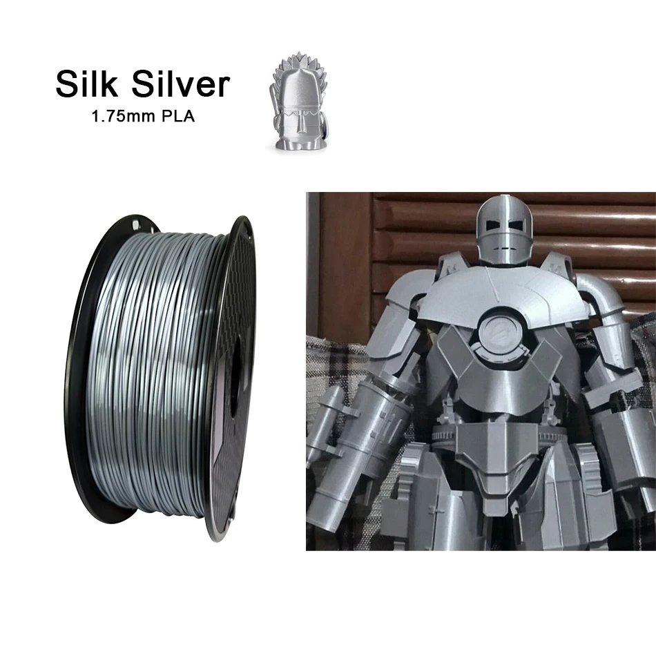 250g,500g,1kg Silk PLA 3D Filament Wire 1.75mm Spool Wire 3D Printer Material 3D Print Refills, Filament wire Vacuum Packaging