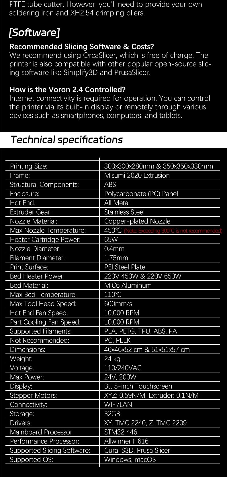 VORON 2.4 DIY CoreXY 3D Printer Upgrade SIBOOR V2.4 R2 AUG Version 3D Printer Kit High Precision Klipper WiFi Cartographer V3