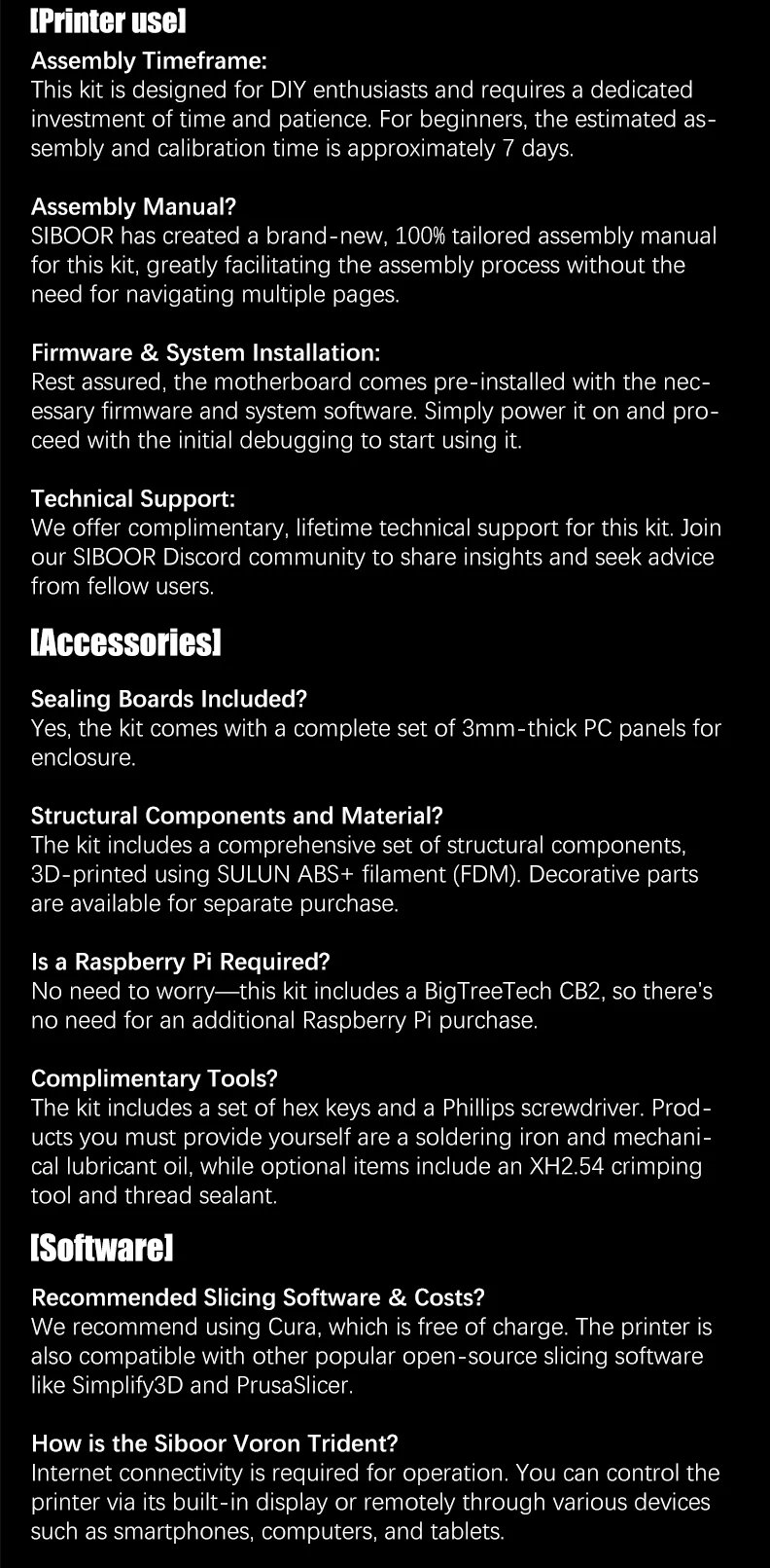Voron Trident SIBOOR [June,2024] CNC Metal Structure 4AWD CoreXY 3D Printer Upgraded Stealthburner DIY 3D Printer Full Kits