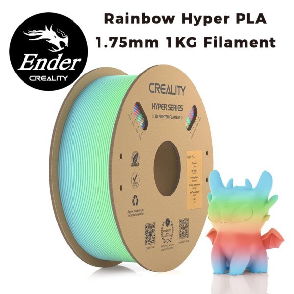 13198-7iwgjr.jpg Creality Hyper PLA Rainbow Filament 1.75mm 1KG Multi-color Gradient High Speed Printing Materials for FDM Pritners