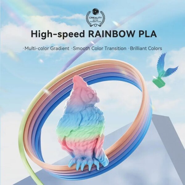 13198-b2nidn.jpg Creality Hyper PLA Rainbow Filament 1.75mm 1KG Multi-color Gradient High Speed Printing Materials for FDM Pritners
