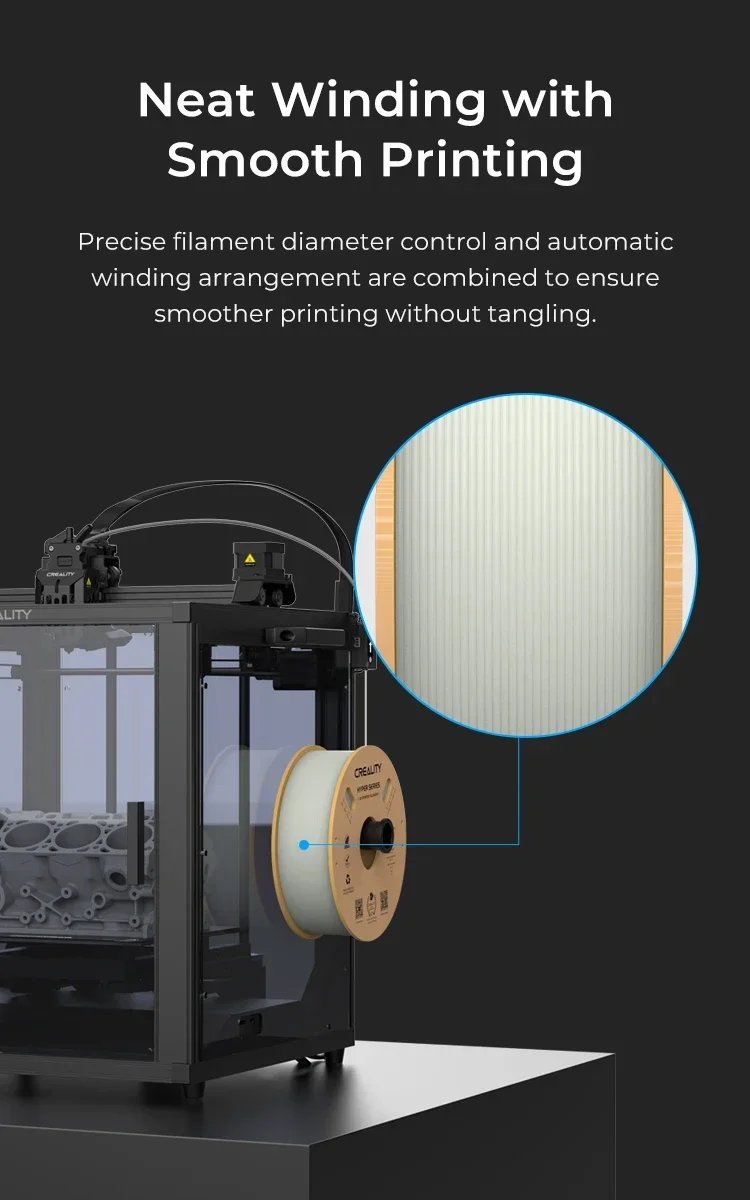 Creality PLA Filament Hyper PLA High Speed 3D Printer Filament 1.75mm 1kg(2.2lbs)/Spool Dimensional Accuracy for Most FDM Printe Creality PLA Filament Hyper PLA High Speed 3D Printer Filament 1.75mm 1kg(2.2lbs)/Spool Dimensional Accuracy for Most FDM Printe