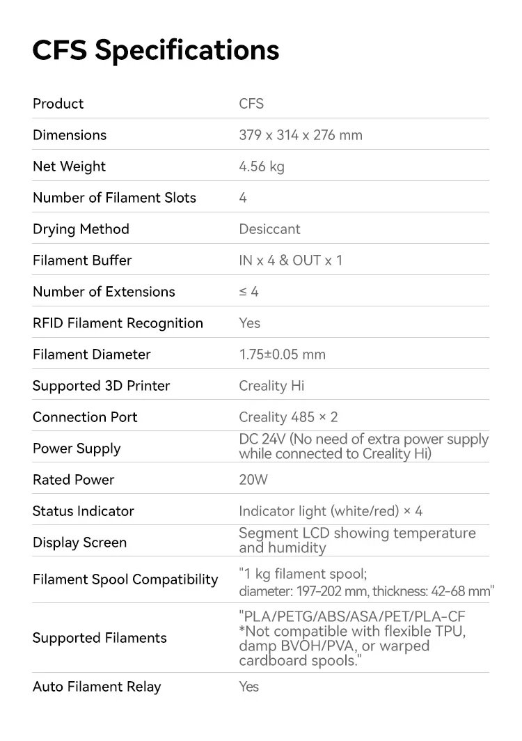 Creality CFS/Hi/Hi Combo 3D Printer Auto Bed Leveling Full Metal Extruder with 500 mm/s 12000 mm/s² max acceleration Fast Print Creality CFS/Hi/Hi Combo 3D Printer Auto Bed Leveling Full Metal Extruder with 500 mm/s 12000 mm/s² max acceleration Fast Print