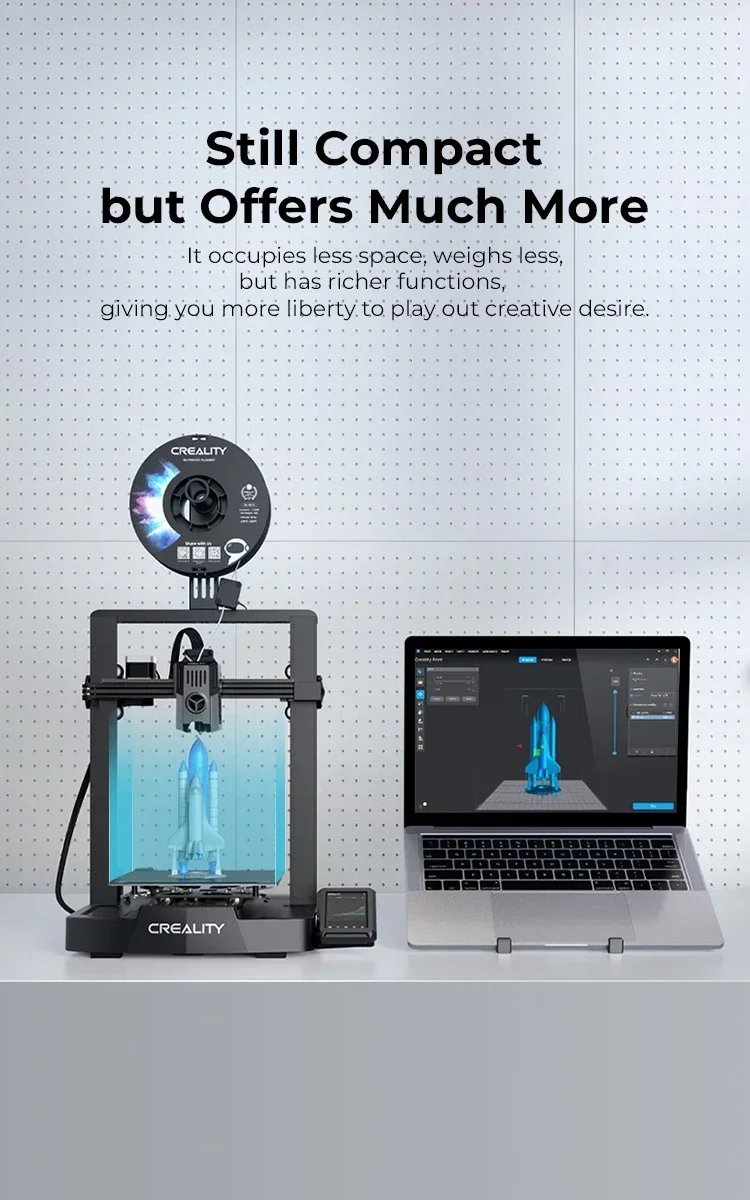 Creality 3D Printer Ender-3 V3 KE 500mm/s Fast Printing Speed Smart Creality OS X-AxisLinear Rail Double Fans Smart Ul 60W Creality 3D Printer Ender-3 V3 KE 500mm/s Fast Printing Speed Smart Creality OS X-AxisLinear Rail Double Fans Smart Ul 60W