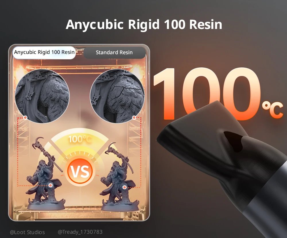 ANYCUBIC Rigid 100 Resin High-Temp Resistant Resin Up to 100°C High Precision For DLP/LCD 3D Printers for Engineering Jewelry ANYCUBIC Rigid 100 Resin High-Temp Resistant Resin Up to 100°C High Precision For DLP/LCD 3D Printers for Engineering Jewelry
