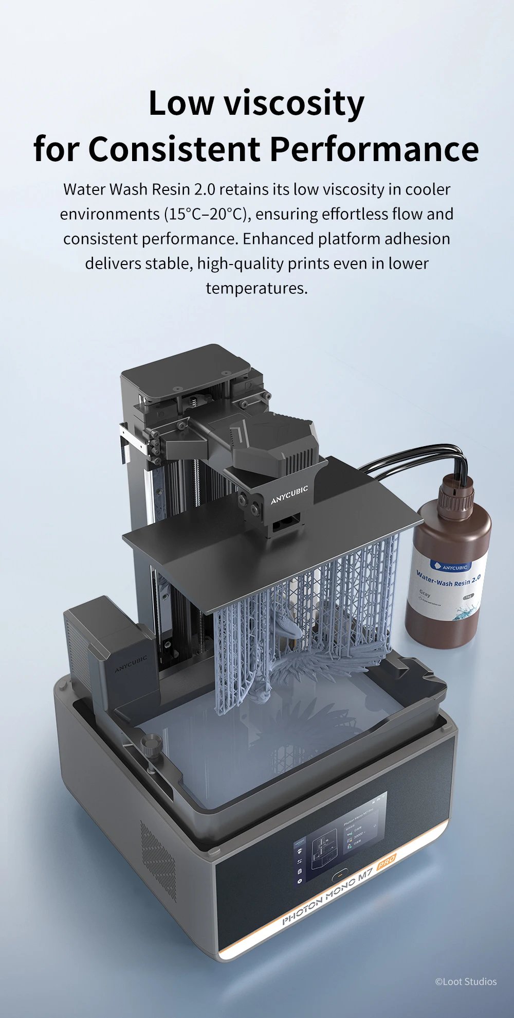 ANYCUBIC Water-Wash Resin For LCD 3D Printer High Precision Low Odor Low Viscosity 3D Printing Standard Photopolymer ANYCUBIC Water-Wash Resin For LCD 3D Printer High Precision Low Odor Low Viscosity 3D Printing Standard Photopolymer