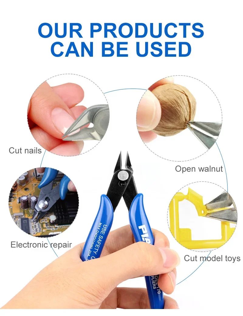 Aokin1PC 170 Universal Pliers DIY Electronic Diagonal Side Cutting Nippers Wire Cable Cutter 3D Printer Parts Hand Tools Aokin1PC 170 Universal Pliers DIY Electronic Diagonal Side Cutting Nippers Wire Cable Cutter 3D Printer Parts Hand Tools